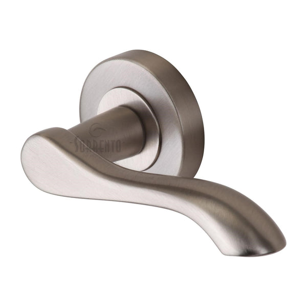 Sorrento Door Handle Lever Latch on Round Rose Aurora Design Satin Nickel finish - SC-7352-SN - Choice Handles