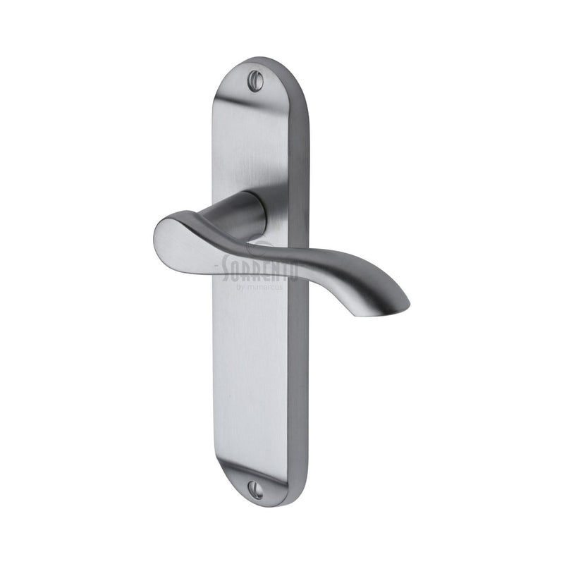 Sorrento Door Handle Lever Latch Aurora Design Satin Chrome finish - SC-7360-SC - Choice Handles