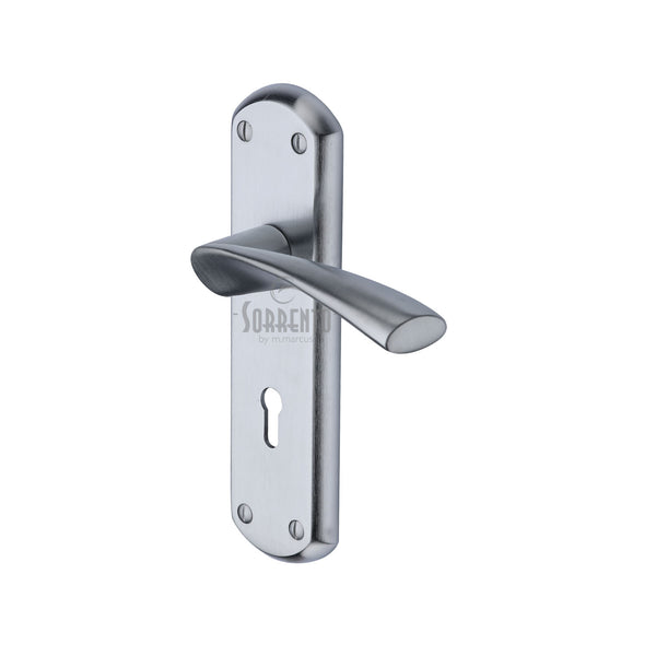 Sorrento Door Handle Lever Lock Atlanta Design Satin Chrome finish
 - SC-7600-SC - Choice Handles