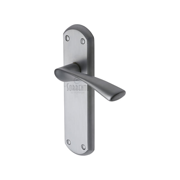 Sorrento Door Handle Lever Latch Atlanta Design Satin Chrome finish - SC-7610-SC - Choice Handles