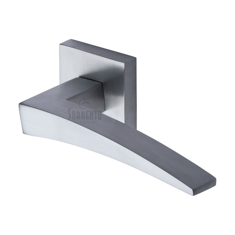 Sorrento Door Handle Lever Latch on Round Rose Valiant Design Satin Chrome finish
 - SC-CSQ5400-SC - Choice Handles