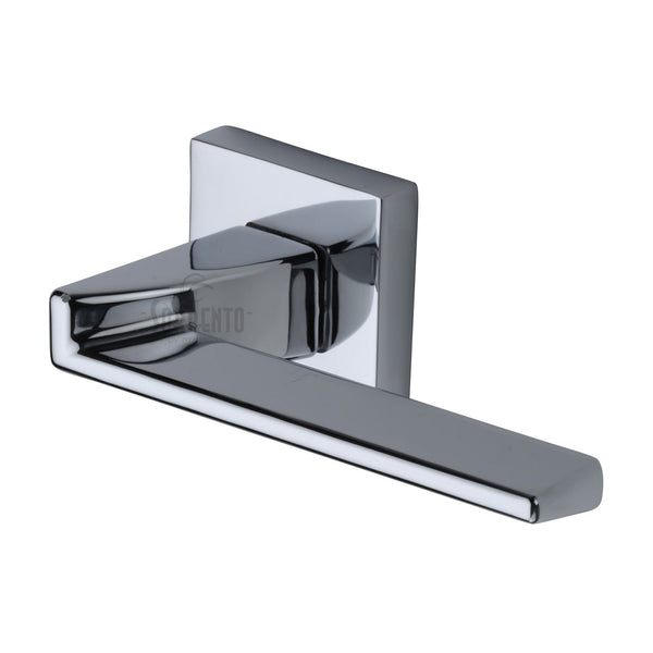 Laguna Door Handle on Square Rose - Polished Chrome Finish
 - SC-CSQ6062-PC - Choice Handles