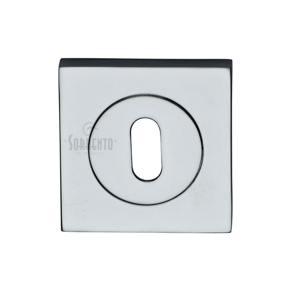 Sorrento Keyhole Escutcheon Square Polished Chrome finish - SC-SQ0191-PC - Choice Handles