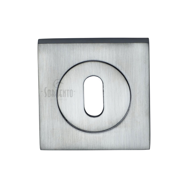 Sorrento Keyhole Escutcheon Square Satin Chrome finish - SC-SQ0191-SC - Choice Handles