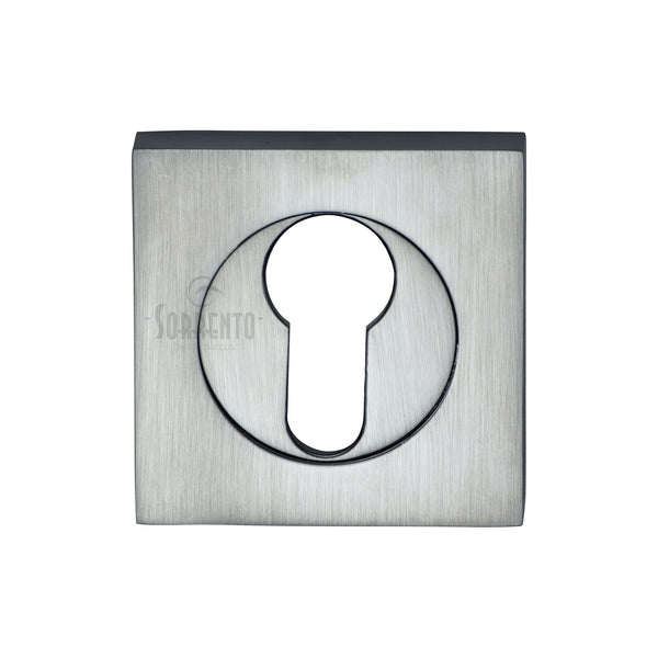 Sorrento Euro Profile Cylinder Escutcheon Square Satin Chrome finish - SC-SQ0192-SC - Choice Handles