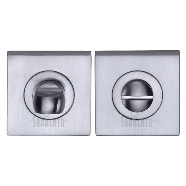 Sorrento Thumbturn & Emergency Release  for Bathroom & Bedroom Doors  Satin Chrome finish - SC-SQ0195-SC - Choice Handles