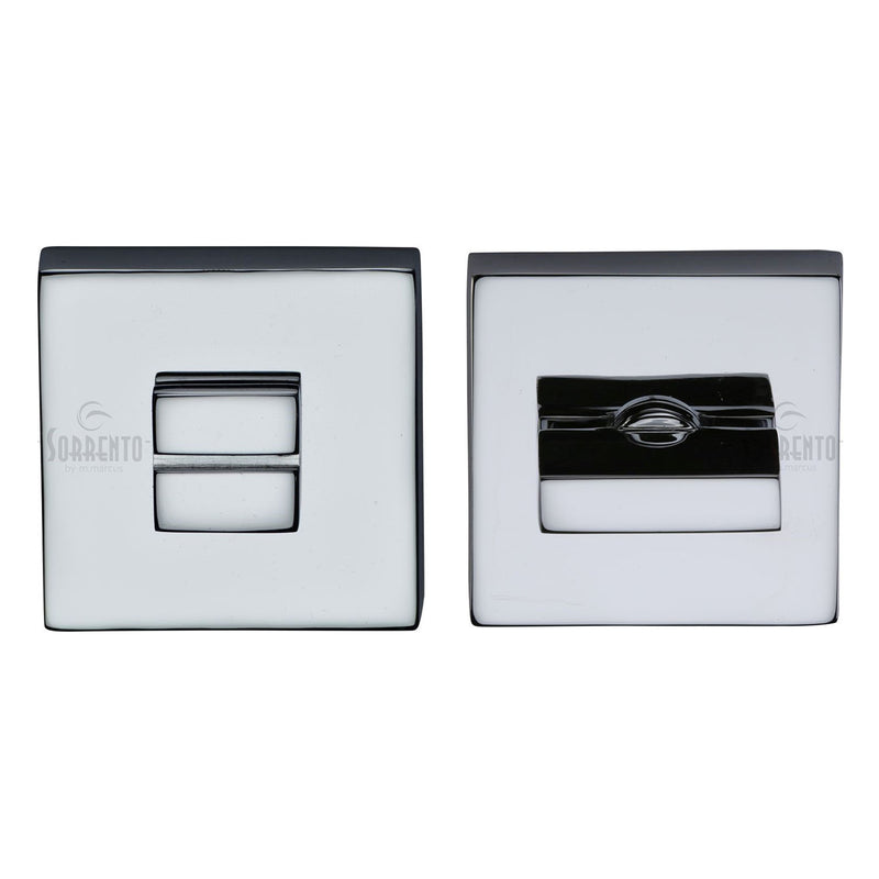 Sorrento Thumbturn &amp; Emergency Release on Concealed Square Plate Polished Chrome Finish
 - SC-SQ4035-PC - Choice Handles