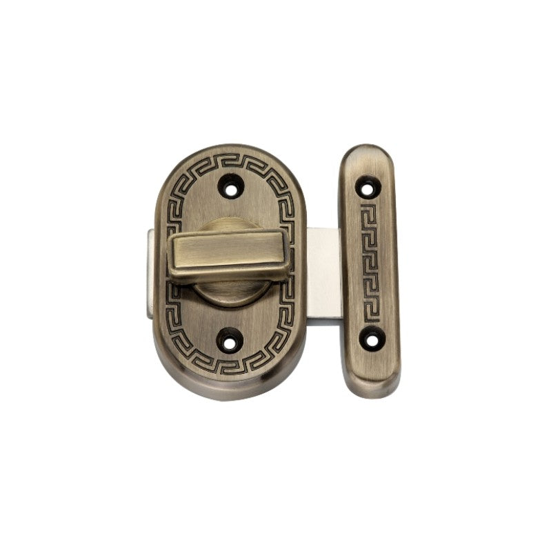 Spira Brass - Delta Bathroom Latch Big  - Antique Brass - SL02ANT - Choice Handles