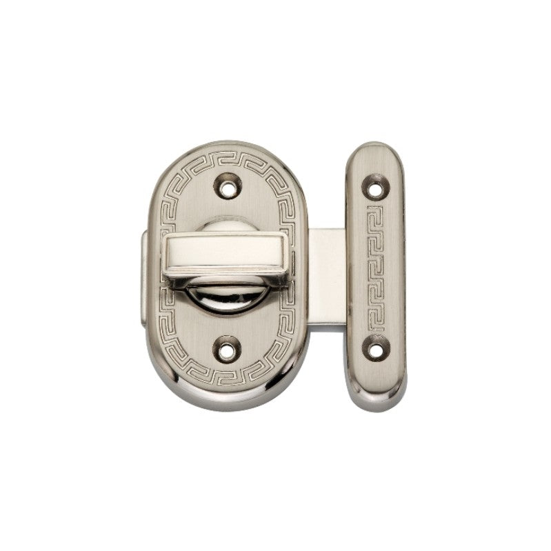 Spira Brass - Delta Bathroom Latch Big  - Satin Nickel - SL02SN - Choice Handles