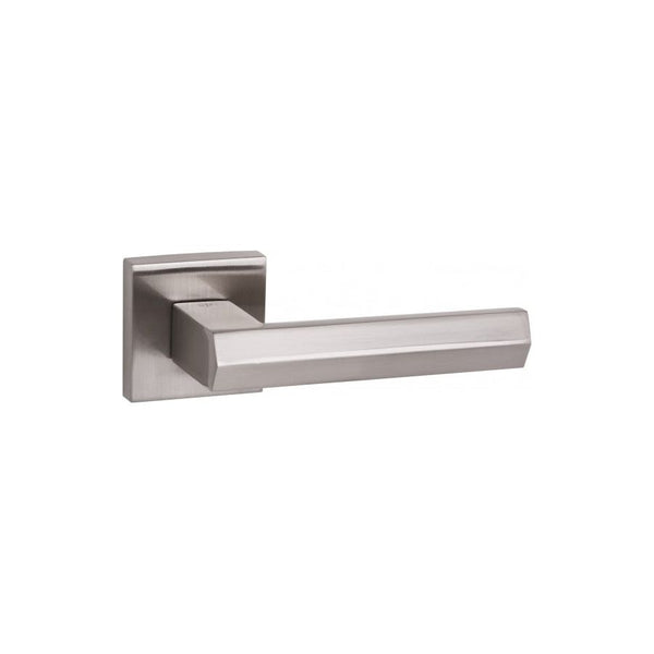 Senza Pari Davoli Lever Door Handle on Flush Square Rose - Satin Nickel - SP216SN