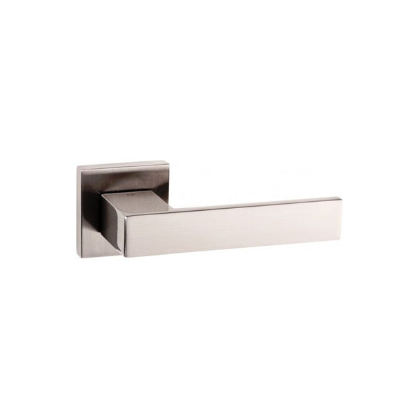 Senza Pari Panetti Lever Door Handle on Flush Square Rose - Satin Nickel - SP217SN