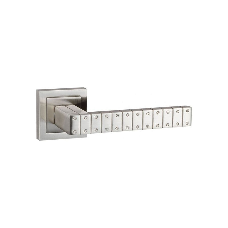 Senza Pari Bianca Lever Door Handle on Square Rose - Satin Nickel - SPC193SN