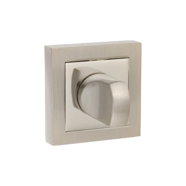 Senza Pari WC Turn and Release on Square Rose - Satin Nickel/Polished Nickel - SPCWCSNNP