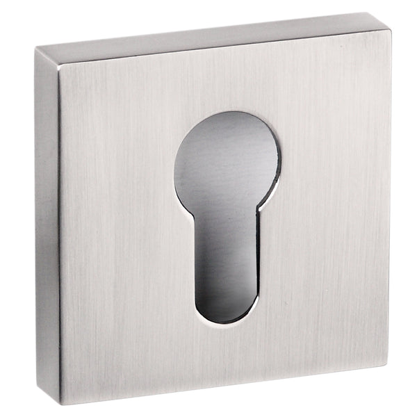 Senza Pari Euro Escutcheons on Flush Square Rose - Satin Nickel - SPESCESN