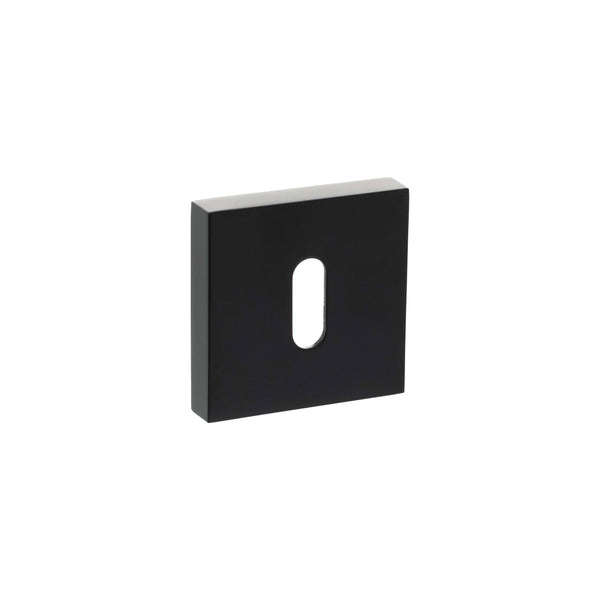 Senza Pari Key Escutcheons on Minimal Square Rose - Matt Black - SPESCKMB