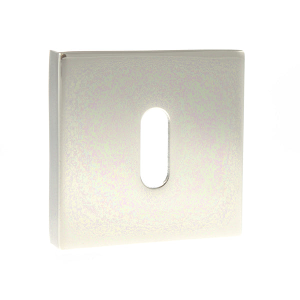 Senza Pari Key Escutcheons on Flush Square Rose - Polished Nickel - SPESCKPN