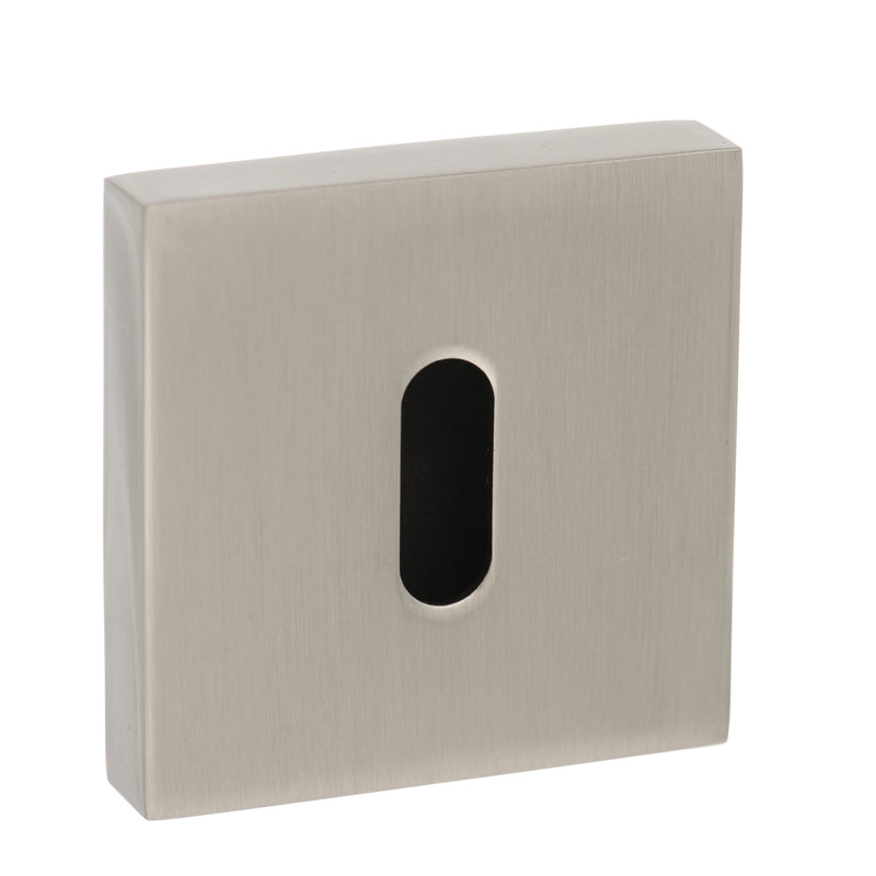 Senza Pari Key Escutcheons on Flush Square Rose - Satin Nickel - SPESCKSN