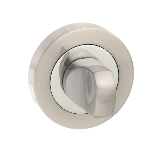 Senza Pari WC Turn and Release on Round Rose - Satin Nickel/Chome Plate - SPMWCSNCP