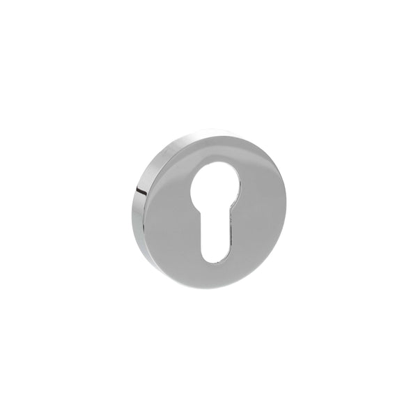 Senza Pari Euro Escutcheons on Minimal Round Rose - Polished Chrome - SPRESCEPC