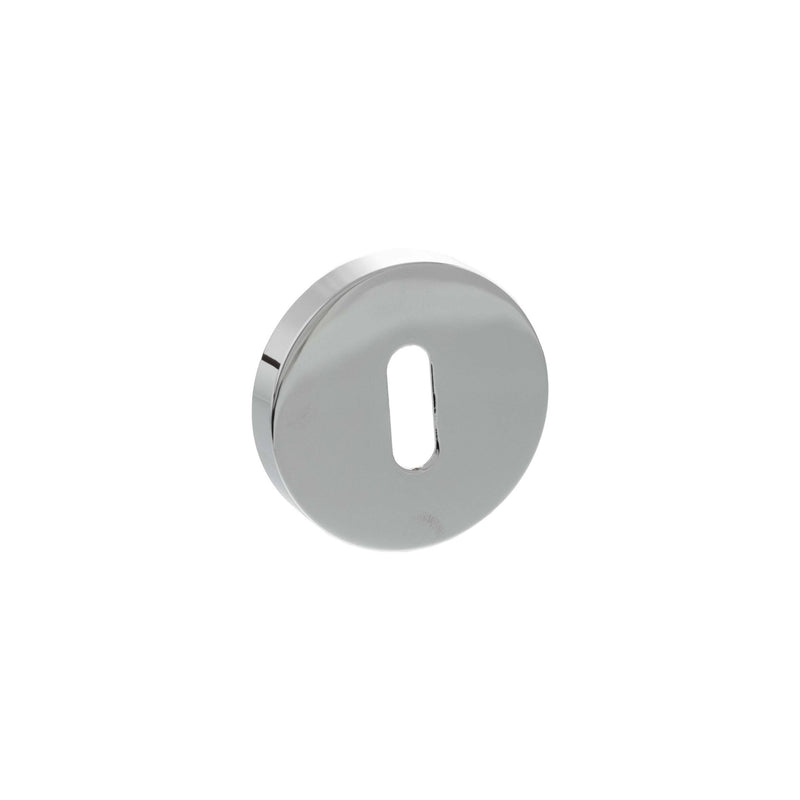 Senza Pari Key Escutcheons on Minimal Round Rose - Polished Chrome - SPRESCKPC