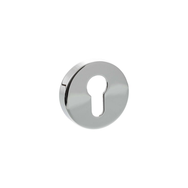 Senza Pari Euro Escutcheons on Round Rose - Polished Chrome - SPROESCEPC