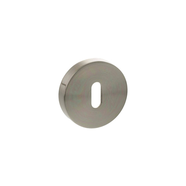 Senza Pari Key Escutcheons on Round Rose - Satin Nickel - SPROESCKSN