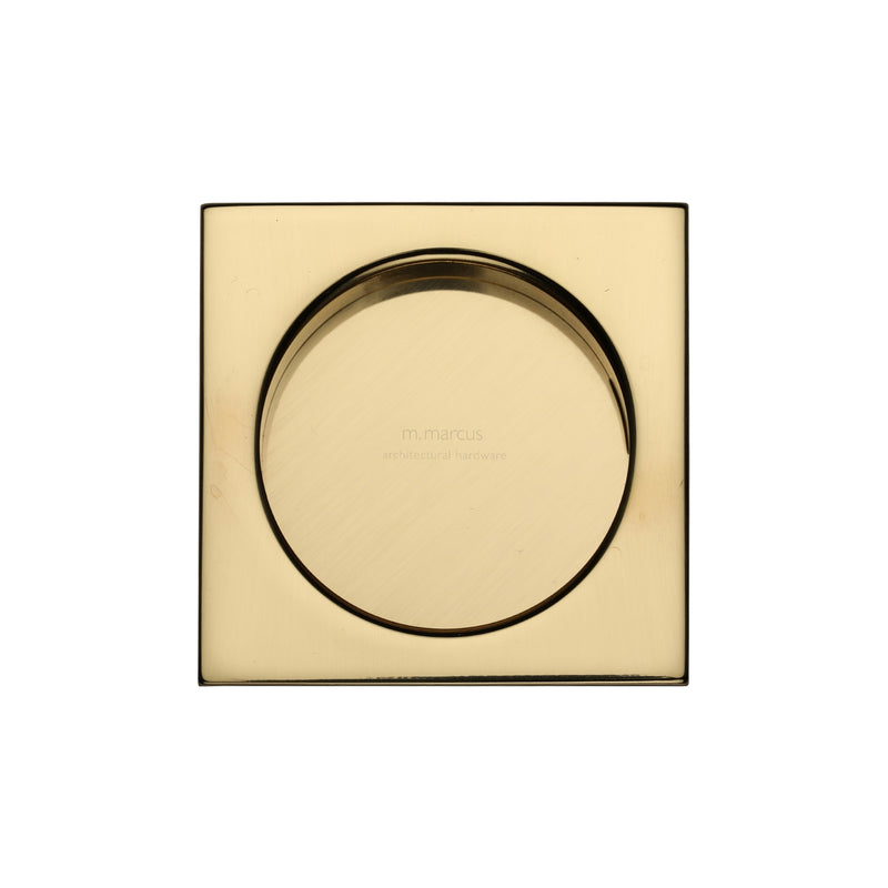 Sliding Square Flush Pull Pair Polished Brass - SQ2327-PB