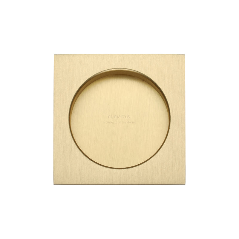 Sliding Square Flush Pull Pair Satin Brass - SQ2327-SB