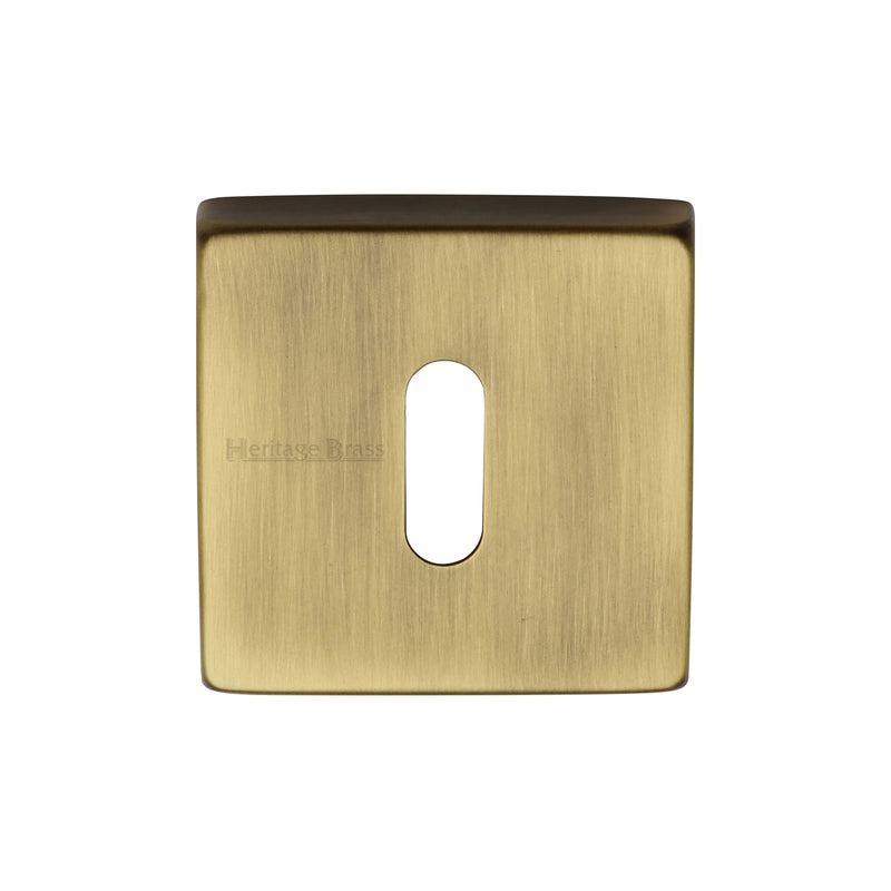 Heritage Brass Key Escutcheon Square Antique finish - SQ5002-AT - Choice Handles