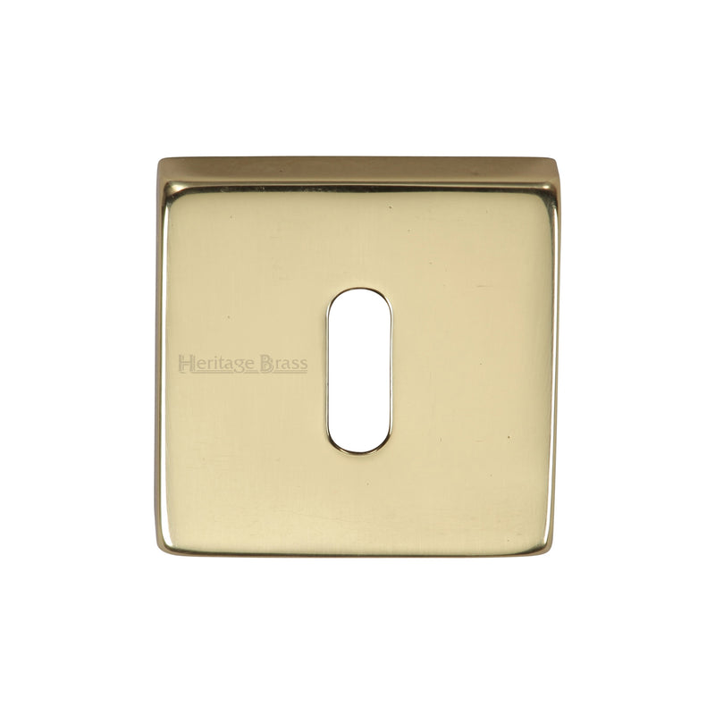 Heritage Brass Key Escutcheon Square Polished Brass finish - SQ5002-PB - Choice Handles