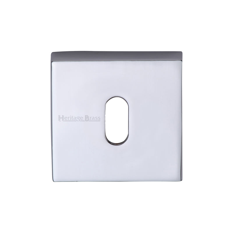 Heritage Brass Key Escutcheon Square Polished Chrome finish - SQ5002-PC - Choice Handles