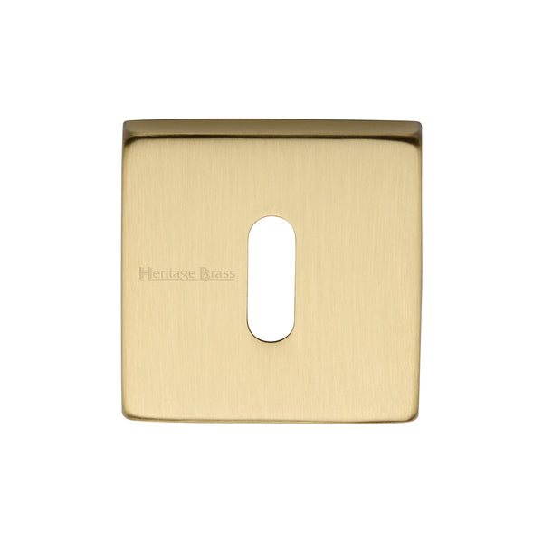 Heritage Brass Key Escutcheon Square Satin Brass finish - SQ5002-SB - Choice Handles