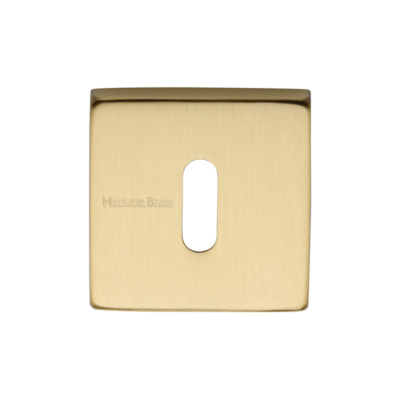 Heritage Brass Key Escutcheon Square Satin Brass finish - SQ5002-SB - Choice Handles