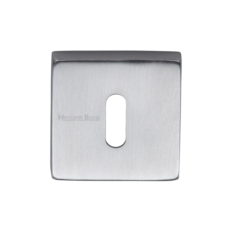 Heritage Brass Key Escutcheon Square Satin Chrome finish - SQ5002-SC - Choice Handles