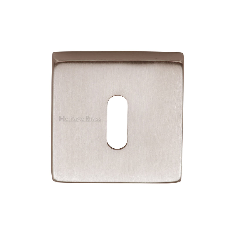 Heritage Brass Key Escutcheon Square Satin Nickel finish - SQ5002-SN - Choice Handles