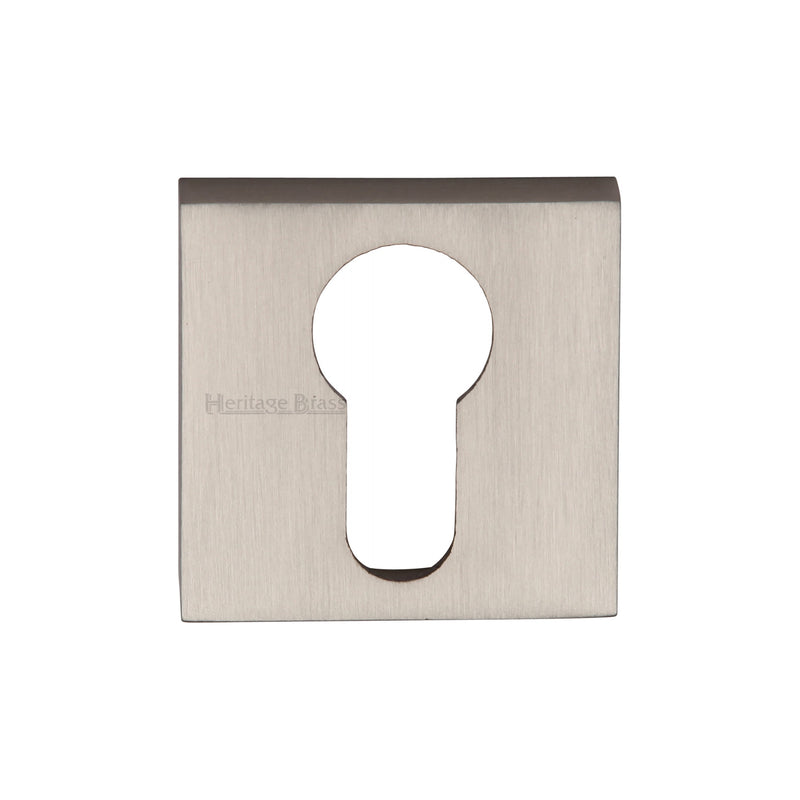 Heritage Brass Euro Profile Cylinder Escutcheon Satin Nickel finish - SQ5004-SN - Choice Handles