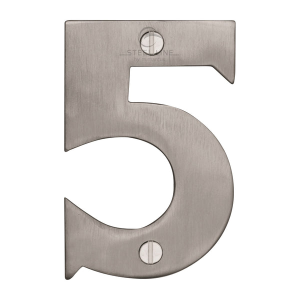 Steel Line Numeral 5 - 3" Steel Line - SS-1560 5-S - Choice Handles