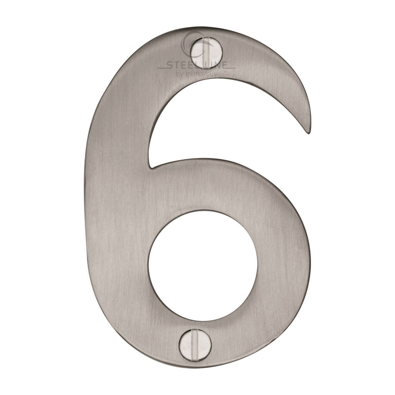 Steel Line Numeral 6 - 3" Steel Line - SS-1560 6-S - Choice Handles