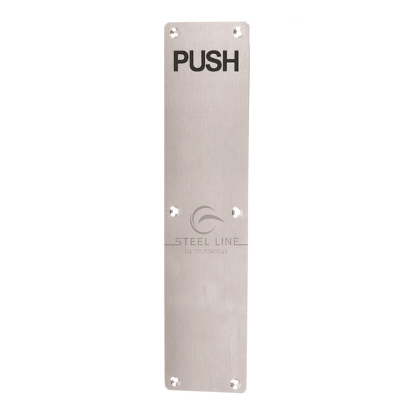 Steel Line Fingerplate Engraved 'Push' Satin Stainless Steel finish - SS-PLATE003-S