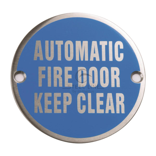 Automatic Fire Door Keep Clear Engraving - Polished Stainless Steel - SS-SIGN002-P