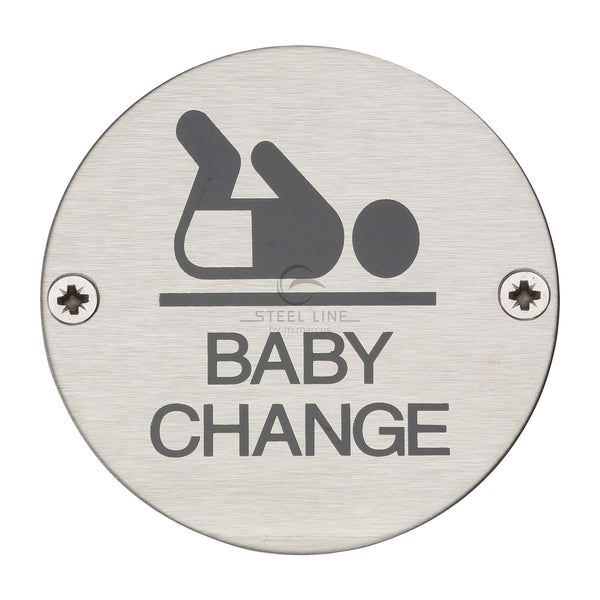 Baby Change Symbol Sign - Satin Stainless Steel - SS-SIGN003-S