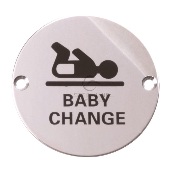 Baby Change Symbol Sign - Polished Stainless Steel - SS-SIGN004-P