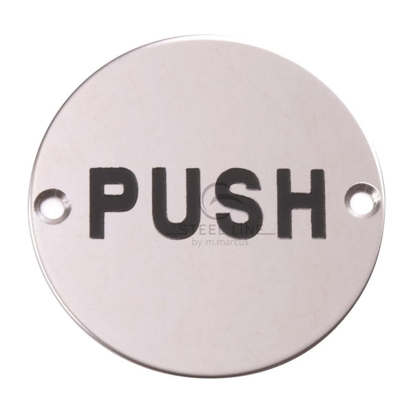 Push Engraving - Polished Stainless Steel - SS-SIGN016-P