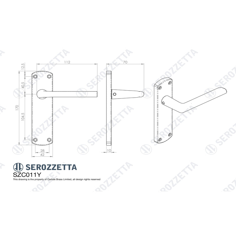 Serozzetta - Serozzetta Uno Lever on Euro Lock Backplate - Polished Chrome - SZC011YCP - Choice Handles