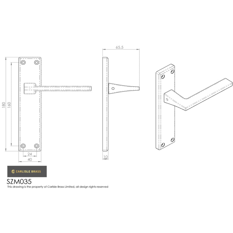 Serozzetta - Serozzetta Zone Lever on Latch Backplate - Polished Chrome - SZM035CP - Choice Handles