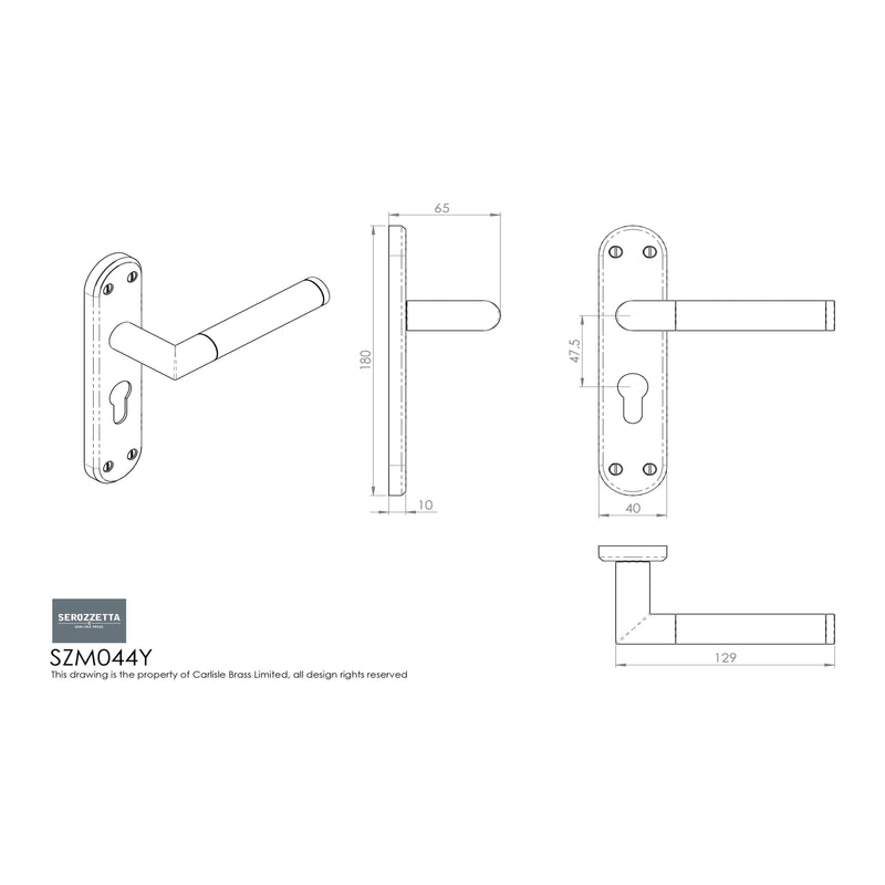 Serozzetta - Serozzetta Scope Lever on Euro Lock Backplate - Polished Chrome - SZM044YCP - Choice Handles