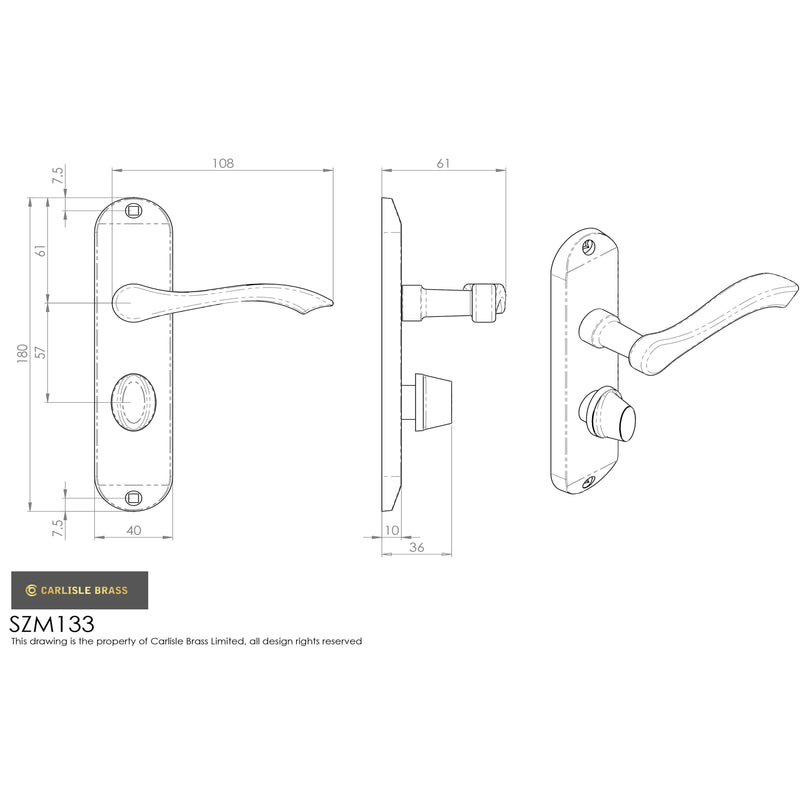 Serozzetta - Serozzetta Lever on Bathroom Backplate - Polished Chrome - SZM133CP - Choice Handles