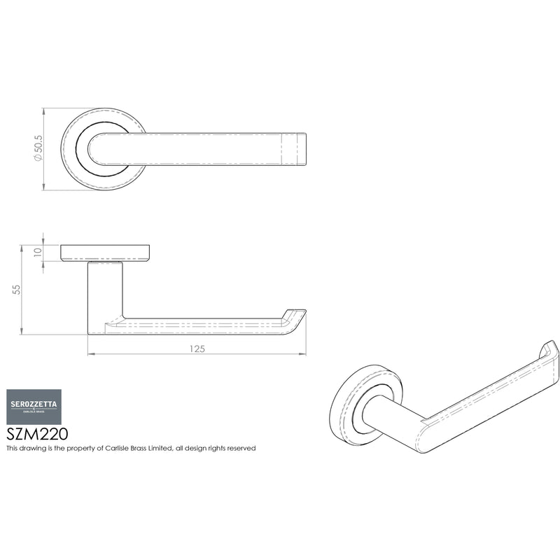 Serozzetta - Serozzetta Concept Lever on Round Rose - Polished Chrome - SZM220CP - Choice Handles