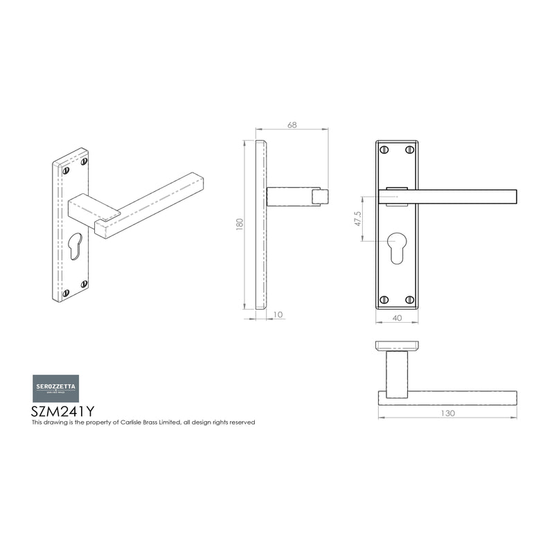 Serozzetta - Serozzetta Stratus Lever on Euro Lock Backplate - Polished Chrome - SZM241YCP - Choice Handles