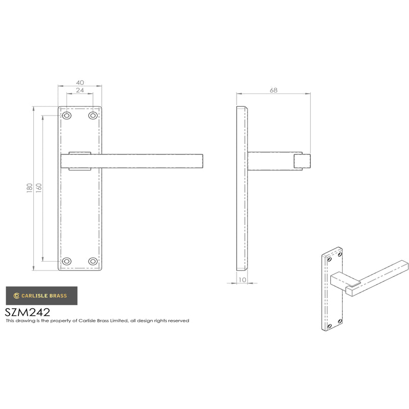 Serozzetta - Serozzetta Stratus Lever on Latch Backplate - Polished Chrome - SZM242CP - Choice Handles